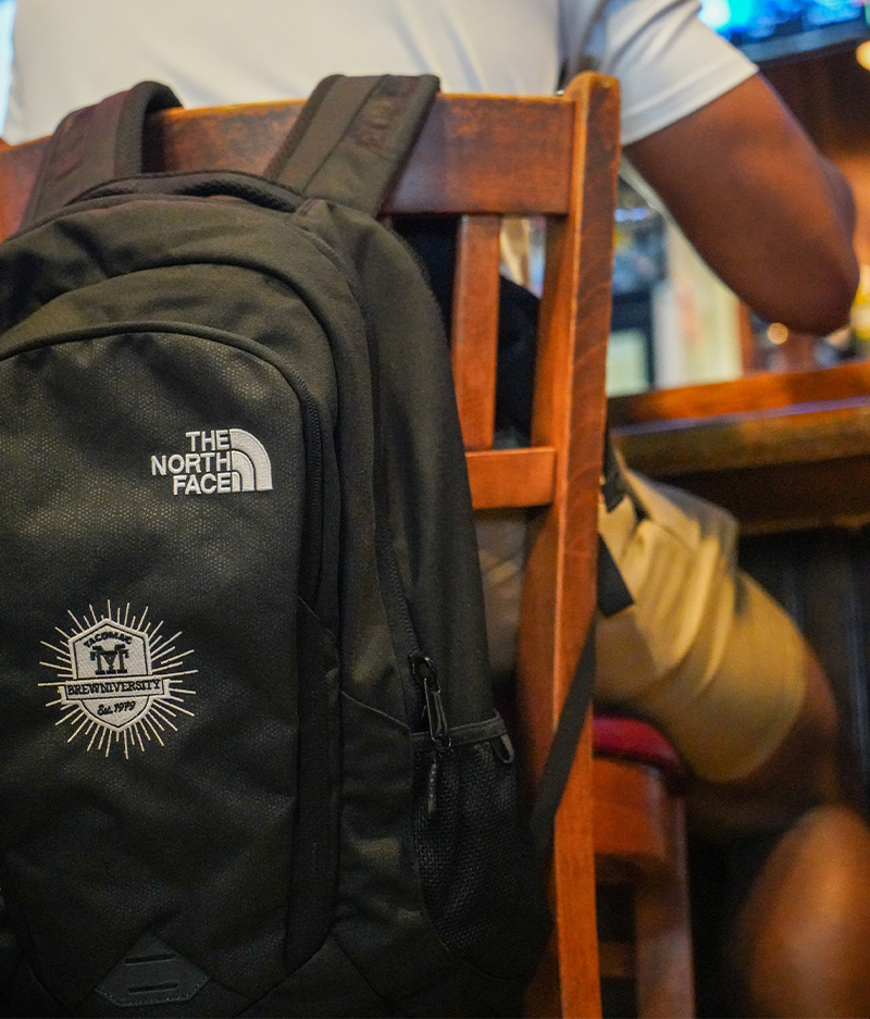 Taco Mac backpack on chair